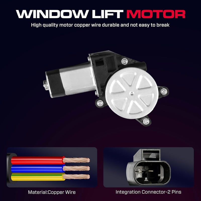 XIMAKA Front Passenger Side Power Window Regulator with Motor (2 Pins) Fit for 2007-2013 Chevrolet Silverado 1500/2500 HD/Suburban/Tahoe, GMC Yukon/Sierra, 2007-2008 Cadillac Escalade, 741-443 - Image 4